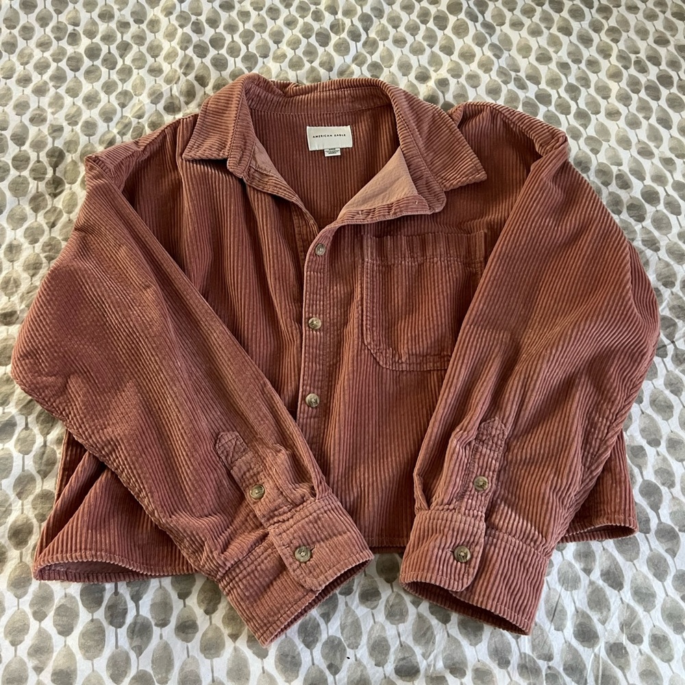 AEO Cropped Corduroy Shirt/Shacket